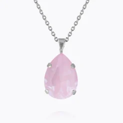 Caroline Svedbom Mini Drop Halsband / Soft Pink (Rhodium)