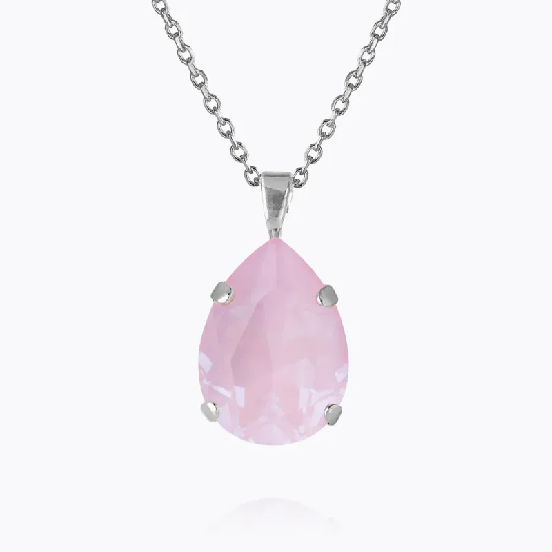 Caroline Svedbom Mini Drop Halsband / Soft Pink (Rhodium)