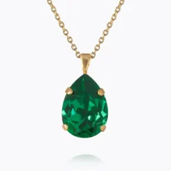 Caroline Svedbom Mini Drop Halsband / Majestic Green (Guld)