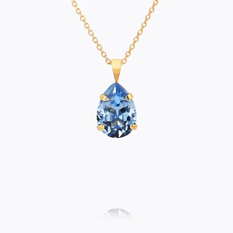 Caroline Svedbom Mini Drop Halsband/ Light Sapphire (Guld)