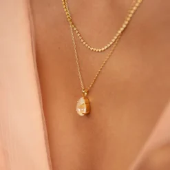 Caroline Svedbom Mini Drop Halsband/ Ivory Cream Delite (Rhodium)