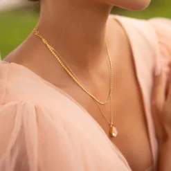 Caroline Svedbom Mini Drop Halsband/ Ivory Cream Delite