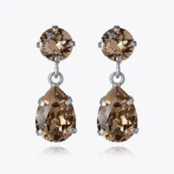 Caroline Svedbom Mini Drop Örhängen/ Greige (Rhodium)