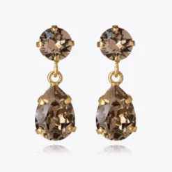 Caroline Svedbom Mini Drop Örhängen/ Greige (Guld)