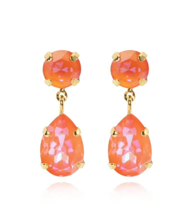 Caroline Svedbom Mini Drop Örhängen/ Orange Glow Delite (Guld)