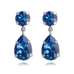 Caroline Svedbom Mini Drop Örhängen/ Royal Blue Delite (Rhodium)
