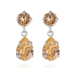 Caroline Svedbom Mini Drop Örhängen Rhodium / Light Peach