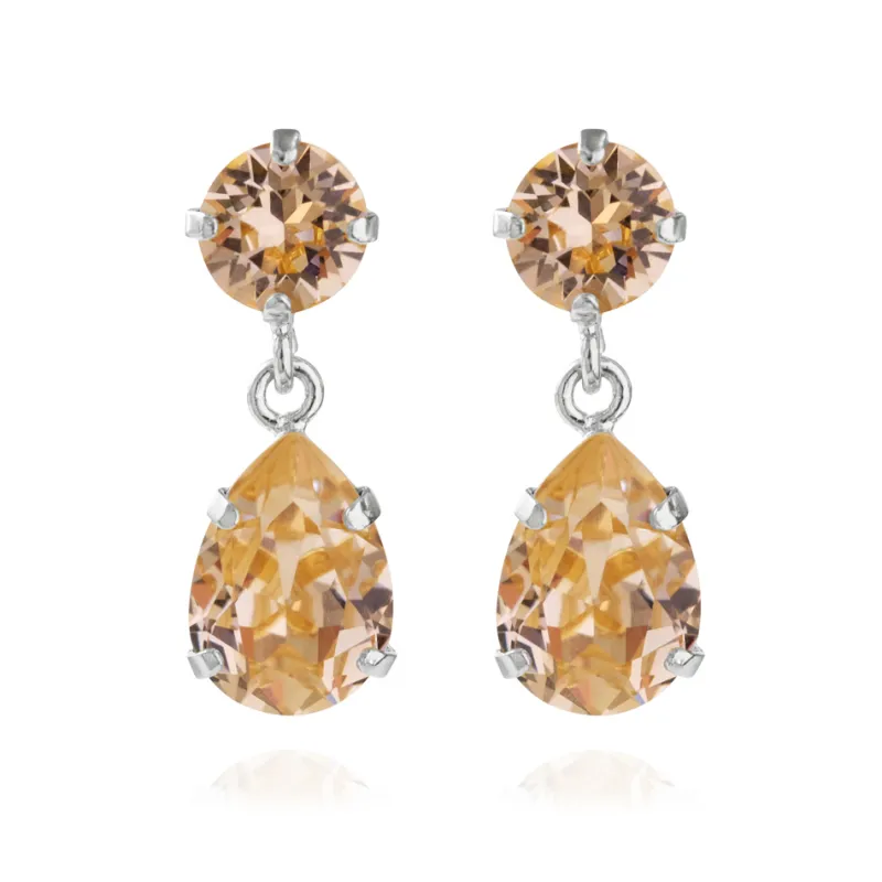 Caroline Svedbom Mini Drop Örhängen Rhodium / Light Peach