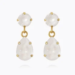 Caroline Svedbom Mini Drop Örhängen / Electric White (Guld)