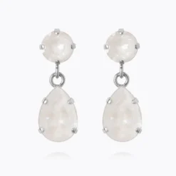 Caroline Svedbom Mini Drop Örhängen / Electric White (Rhodium)