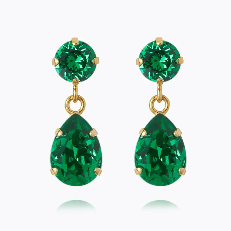 Caroline Svedbom Mini Drop Örhängen / Majestic Green (Guld)