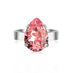 Caroline Svedbom Mini Drop Ring Rhodium / Light Rose