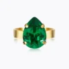 Caroline Svedbom Mini Drop Ring / Majestic Green (Guld)
