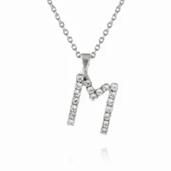 Caroline Svedbom Mini Letter M Halsband (Rhodium)