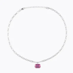 Caroline Svedbom Mini Lydia Halsband, Dark Rose – Rhodium