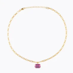 Caroline Svedbom Mini Lydia Halsband, Dark Rose – Guld