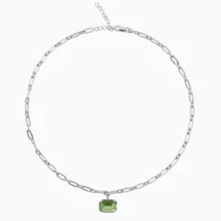 Caroline Svedbom Mini Lydia Halsband / Peridot (Rhodium)