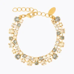 Caroline Svedbom Armband Caroline Svedbom Mini Pomona Armband, Black Golden Combo – Guld