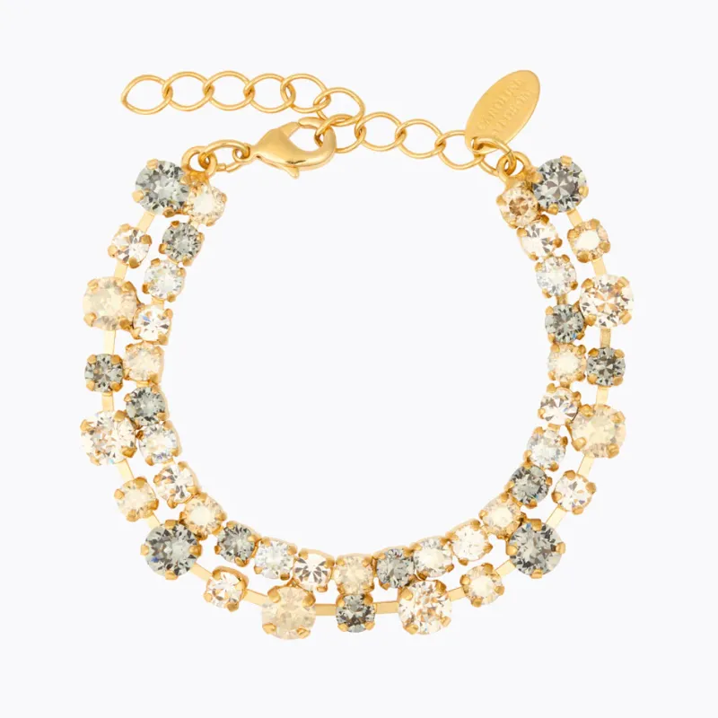 Caroline Svedbom Armband Caroline Svedbom Mini Pomona Armband, Black Golden Combo – Guld