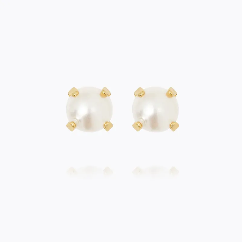 Caroline Svedbom Mini Stud Örhängen/ Pearl (Guld)