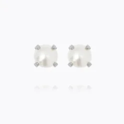 Caroline Svedbom Mini Stud Örhängen/ Pearl (Rhodium)