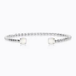 Caroline Svedbom Armband Caroline Svedbom Mini Twisted Armband / Electric White (Rhodium)