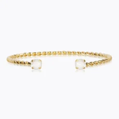Caroline Svedbom Armband Caroline Svedbom Mini Twisted Armband / Electric White (Guld)