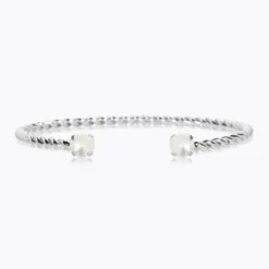 Caroline Svedbom Armband Caroline Svedbom Mini Twisted Armband/ Pearl (Rhodium)
