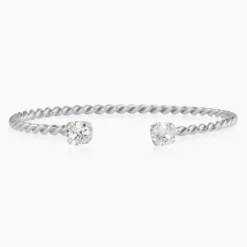 Caroline Svedbom Armband Caroline Svedbom Mini Twisted Armband/ Crystal (Rhodium)