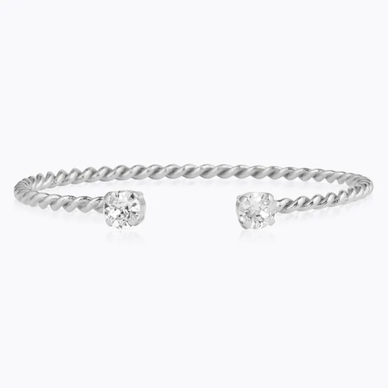 Caroline Svedbom Armband Caroline Svedbom Mini Twisted Armband/ Crystal (Rhodium)