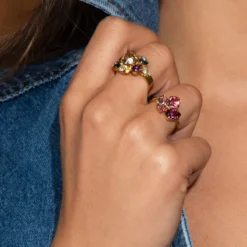 Caroline Svedbom Molly Ring, Rose Dawn Combo – Guld