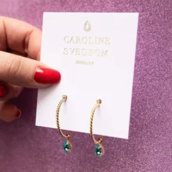 Caroline Svedbom Nani Örhängen Rhodium / Light Turquoise