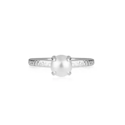 Caroline Svedbom Natti Ring Rhodium Pearl