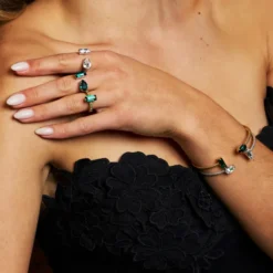 Caroline Svedbom Armband Caroline Svedbom Noelle Armband / Emerald – Rhodium
