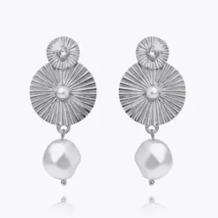 Caroline Svedbom Odessa Pearl Örhängen (Rhodium)
