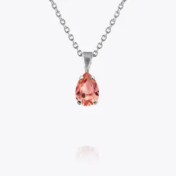 Caroline Svedbom Petite Drop Halsband / Rose Peach (Rhodium)