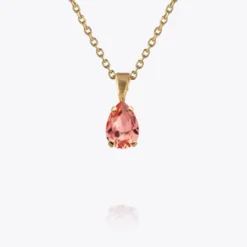 Caroline Svedbom Petite Drop Halsband / Rose Peach (Rhodium)