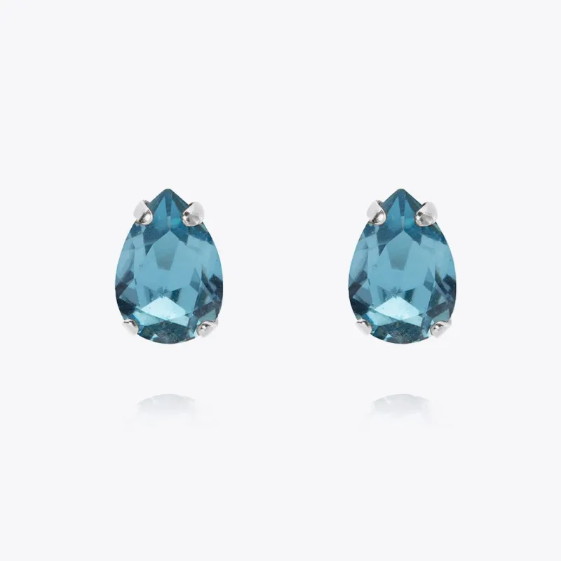 Caroline Svedbom Petite Drop Stud Örhängen / Aquamarine (Rhodium)