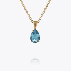 Caroline Svedbom Petite Drop Halsband / Aquamarine (Guld)