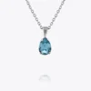 Caroline Svedbom Petite Drop Stud Halsband / Aquamarine (Rhodium)