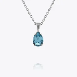 Caroline Svedbom Petite Drop Stud Halsband / Aquamarine (Rhodium)