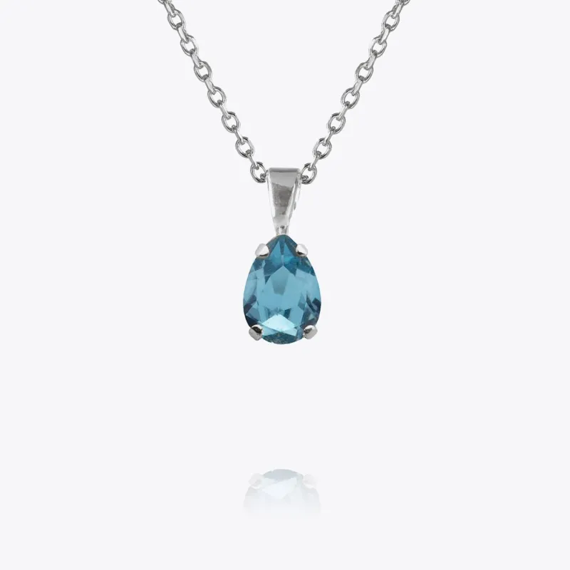 Caroline Svedbom Petite Drop Stud Halsband / Aquamarine (Rhodium)
