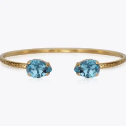 Caroline Svedbom Armband Caroline Svedbom Petite Drop Armband Guld / Aquamarine