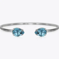 Caroline Svedbom Armband Caroline Svedbom Petite Drop Armband Rhodium / Aquamarine