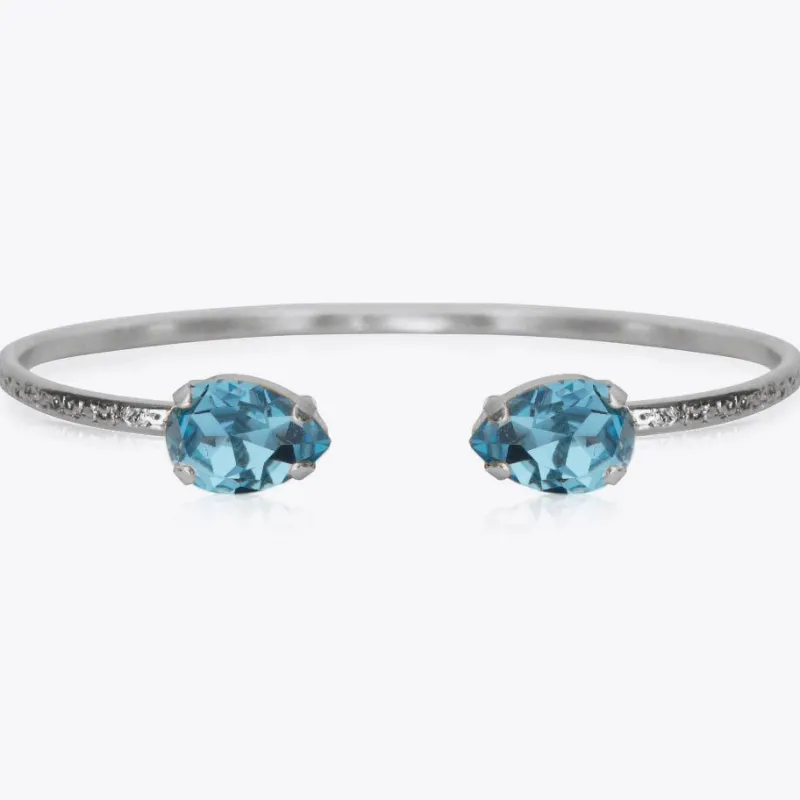 Caroline Svedbom Armband Caroline Svedbom Petite Drop Armband Rhodium / Aquamarine