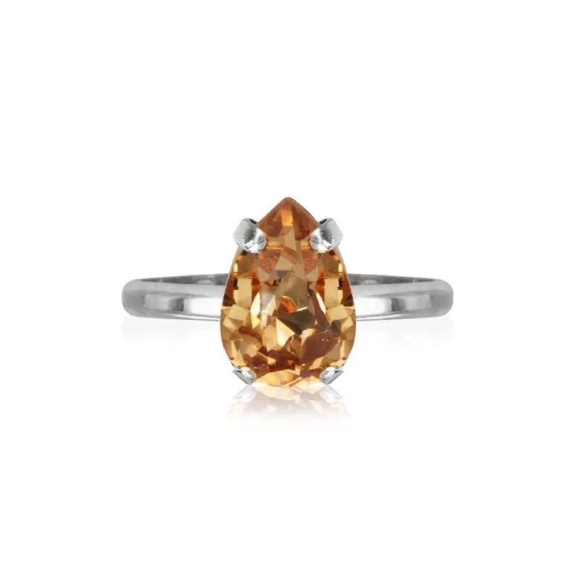 Caroline Svedbom Petite Drop Ring / Light Colorado Topaz (Rhodium)