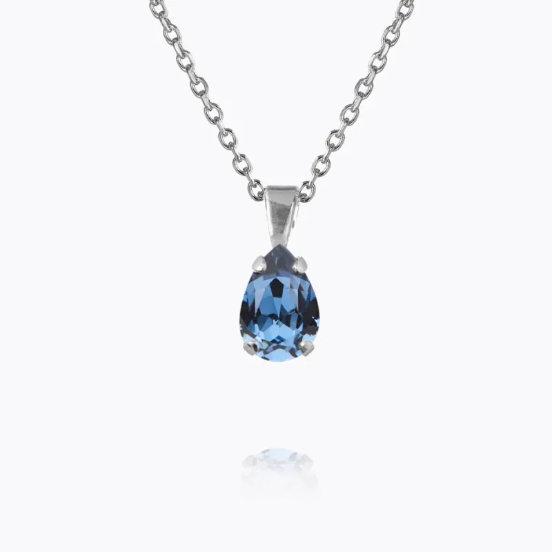 Caroline Svedbom Petite Drop Halsband, Denim Blue – Rhodium