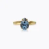 Caroline Svedbom Petite Drop Ring, Denim Blue – Guld