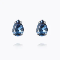 Caroline Svedbom Petite Drop Örhängen, Denim Blue – Rhodium