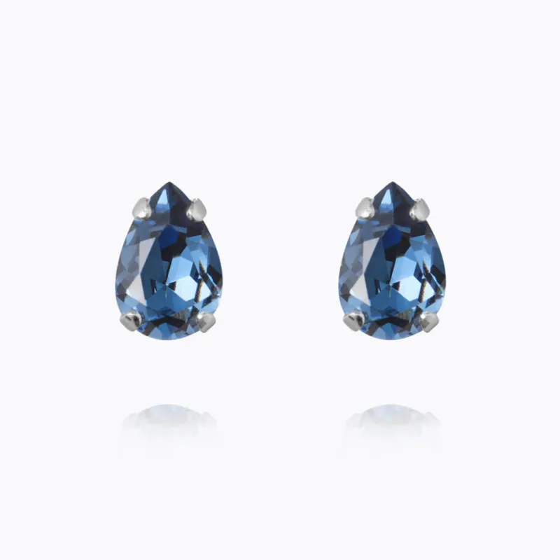 Caroline Svedbom Petite Drop Örhängen, Denim Blue – Rhodium